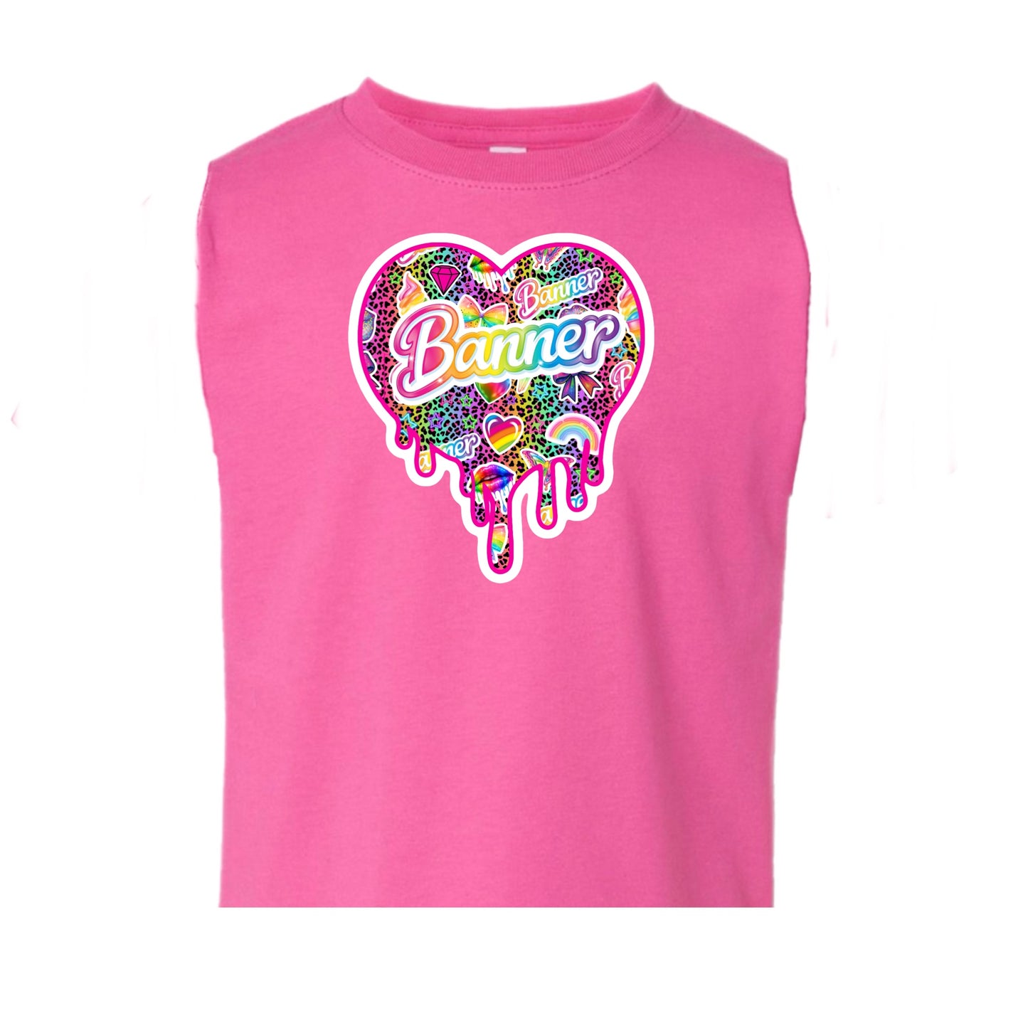 Banner girls drippy heart tank