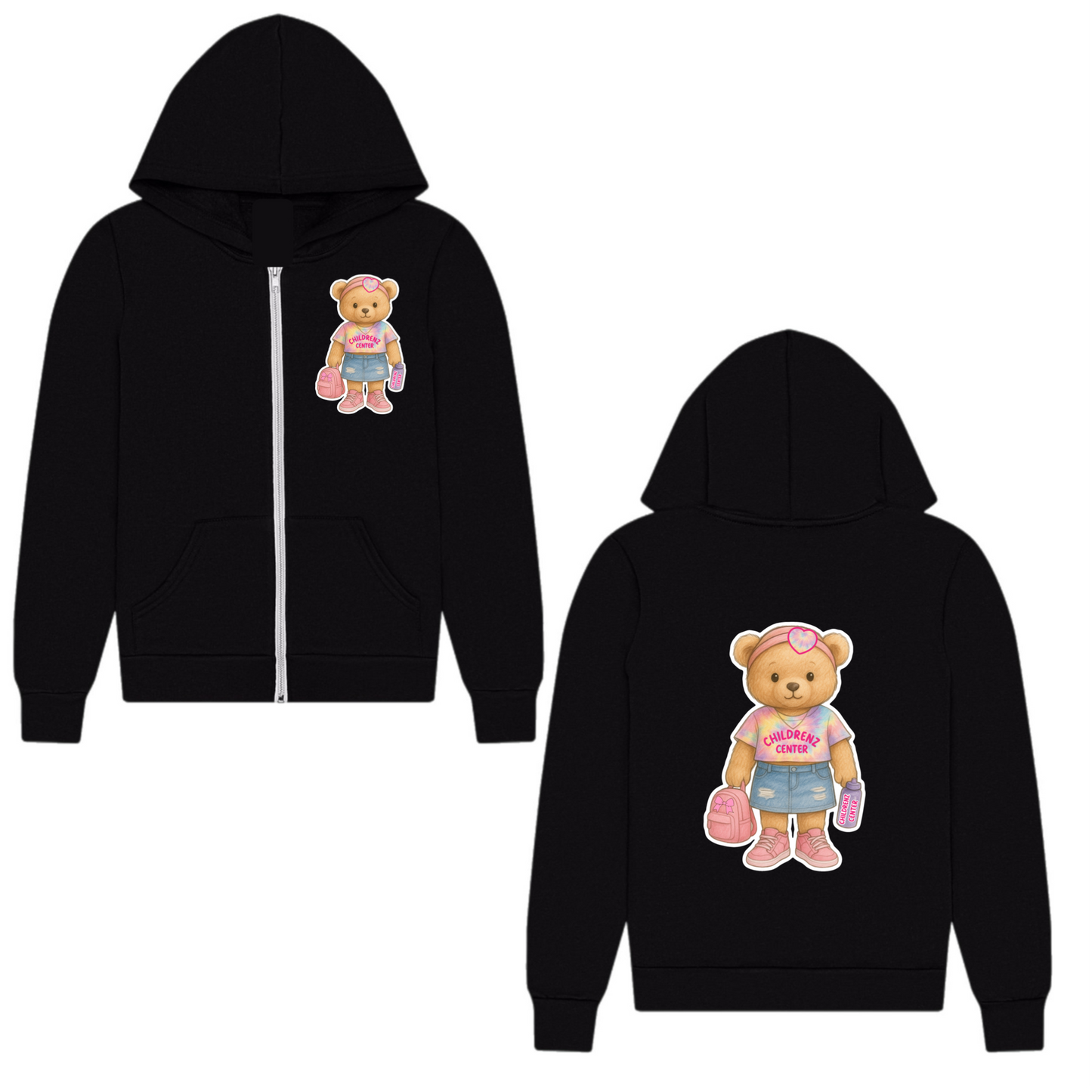 Childrenz Center teddy bear zip hoodie