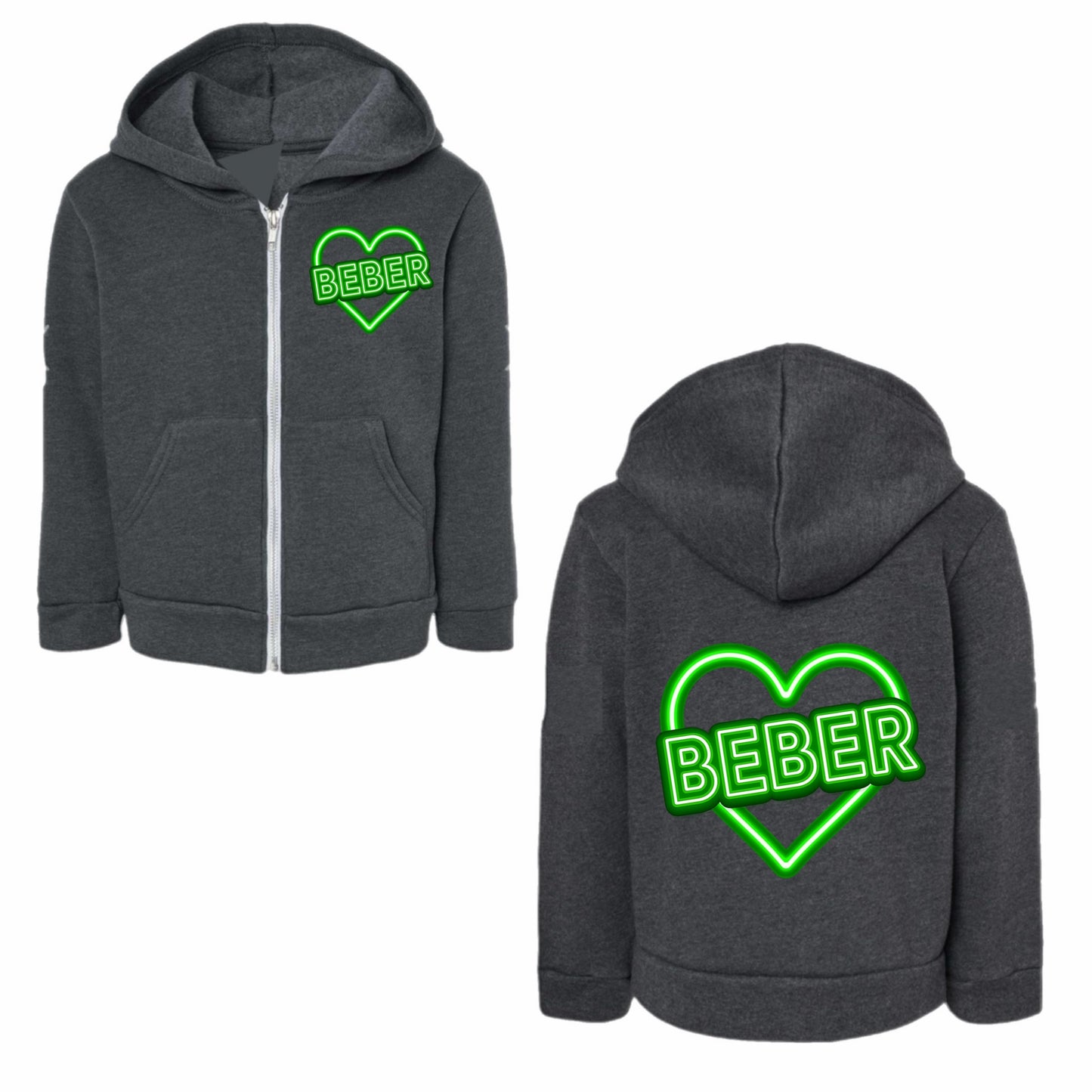 Beber neon sign zip hoodie