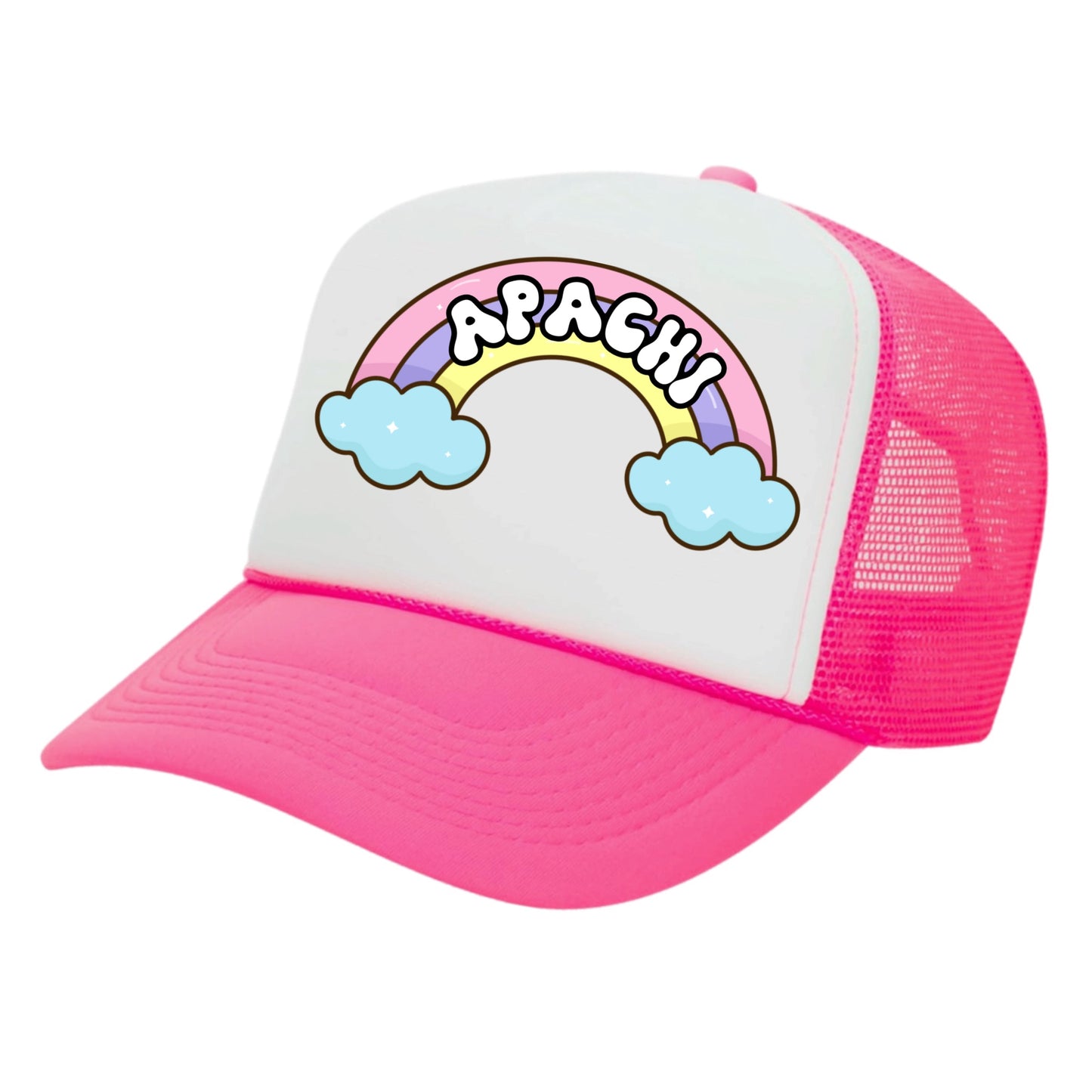 APACHI girls rainbow trucker hat
