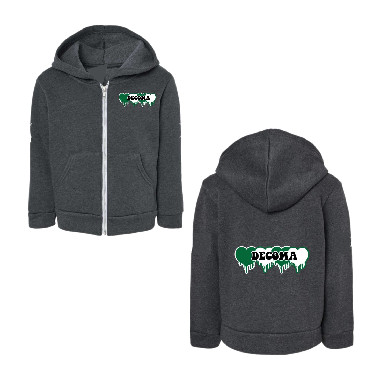 Decoma girls/adults GREEN bow hoodie