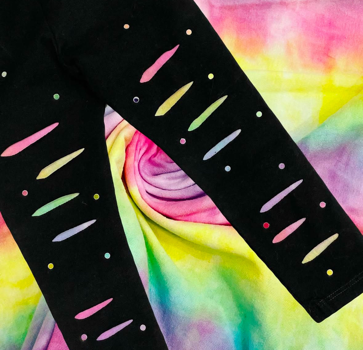 Pastel rainbow tie dye Girls leggings