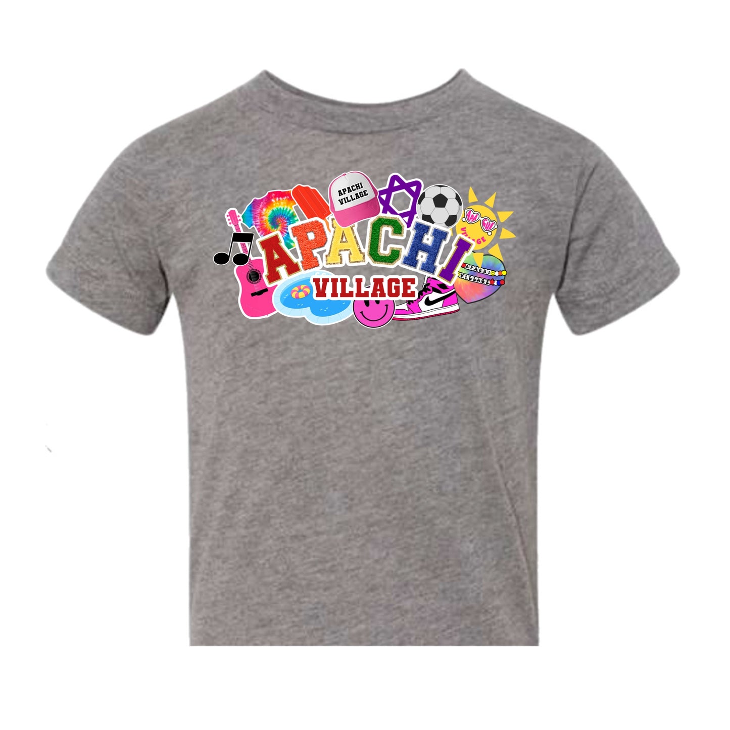 Girls Apachi Village collage tee