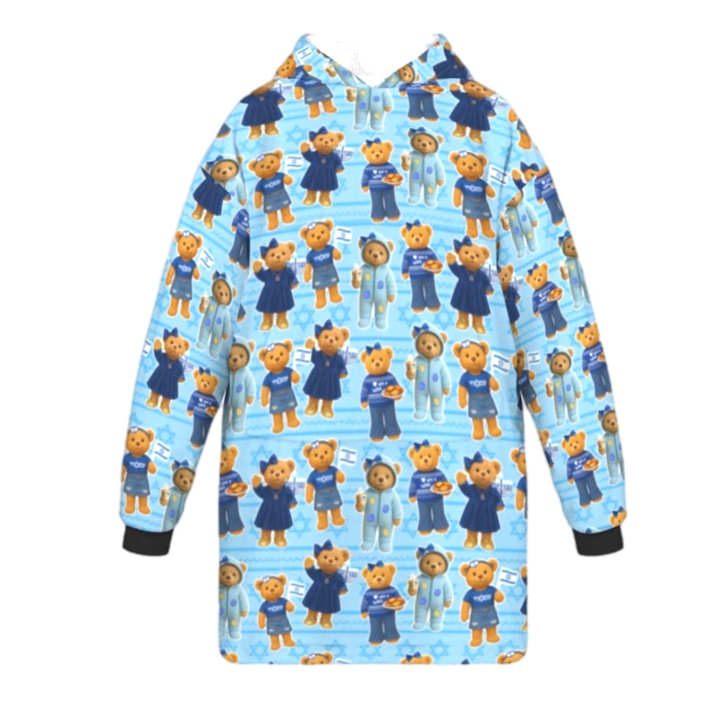 Hanukkah bears girls/women’s fleece blanket hoodie