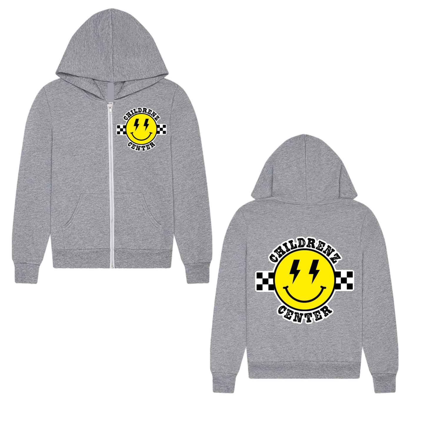 Childrenz Center bolt emoji zip hoodie
