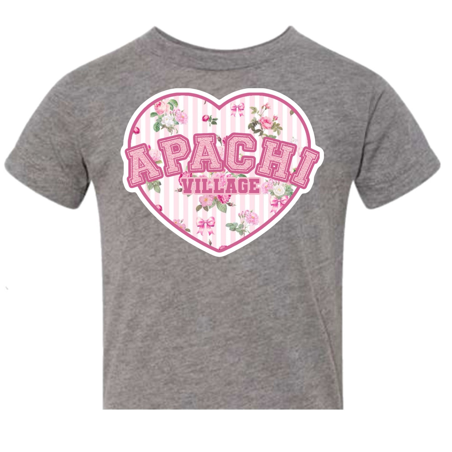 Girls Apachi/ Apachi Village floral heart tee