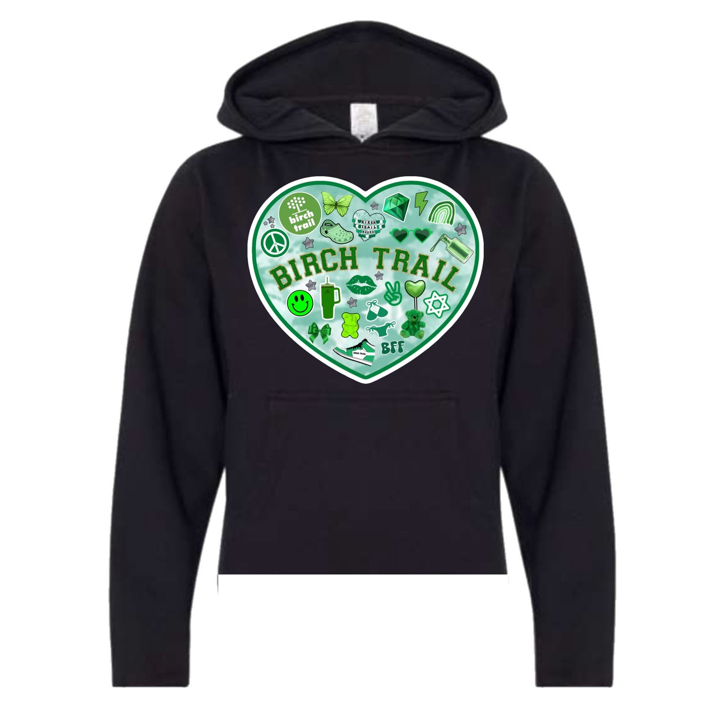 Birch Trail heart hoodie
