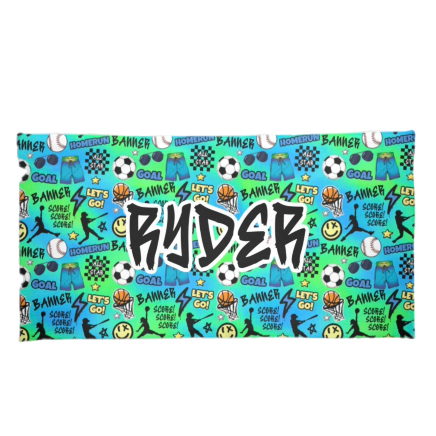 Banner blue/green neon beach towel