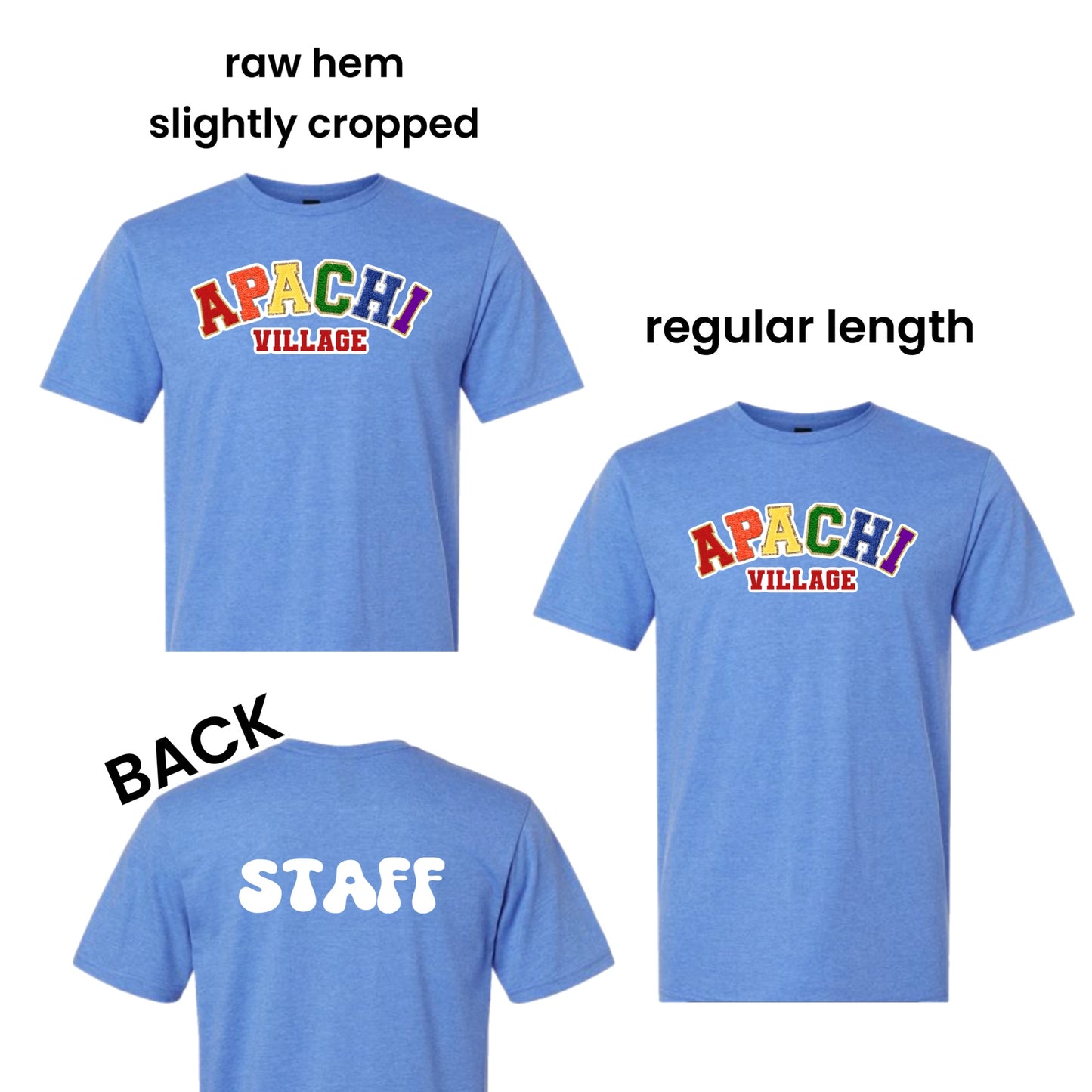 Apachi rainbow patch letters staff tee