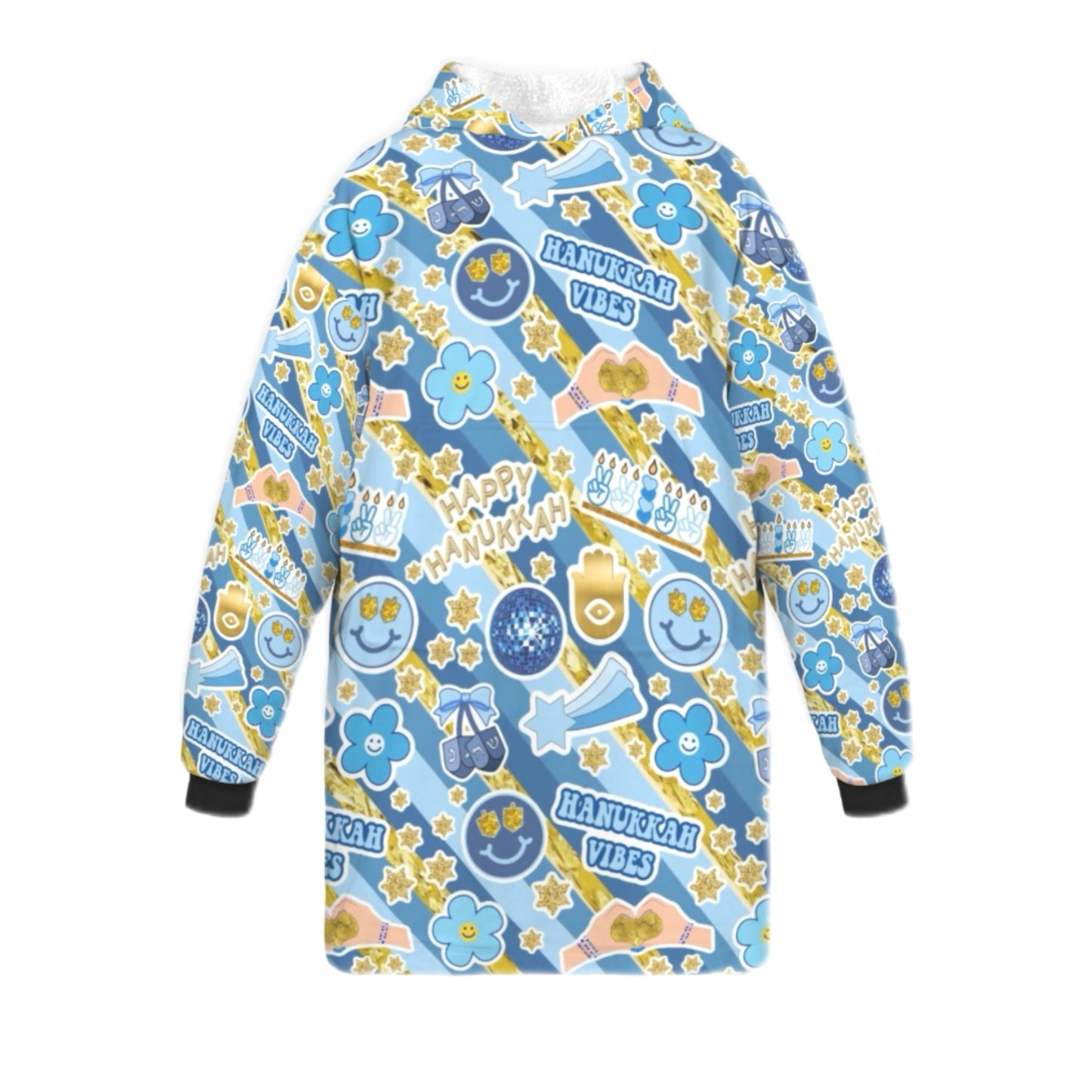 Disco Hanukkah girls/women’s fleece blanket hoodie