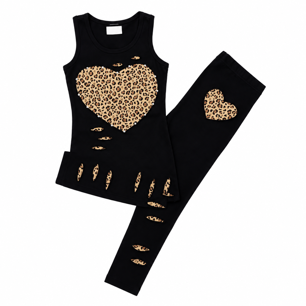 Cheetah Heart Tank & Leggings Set