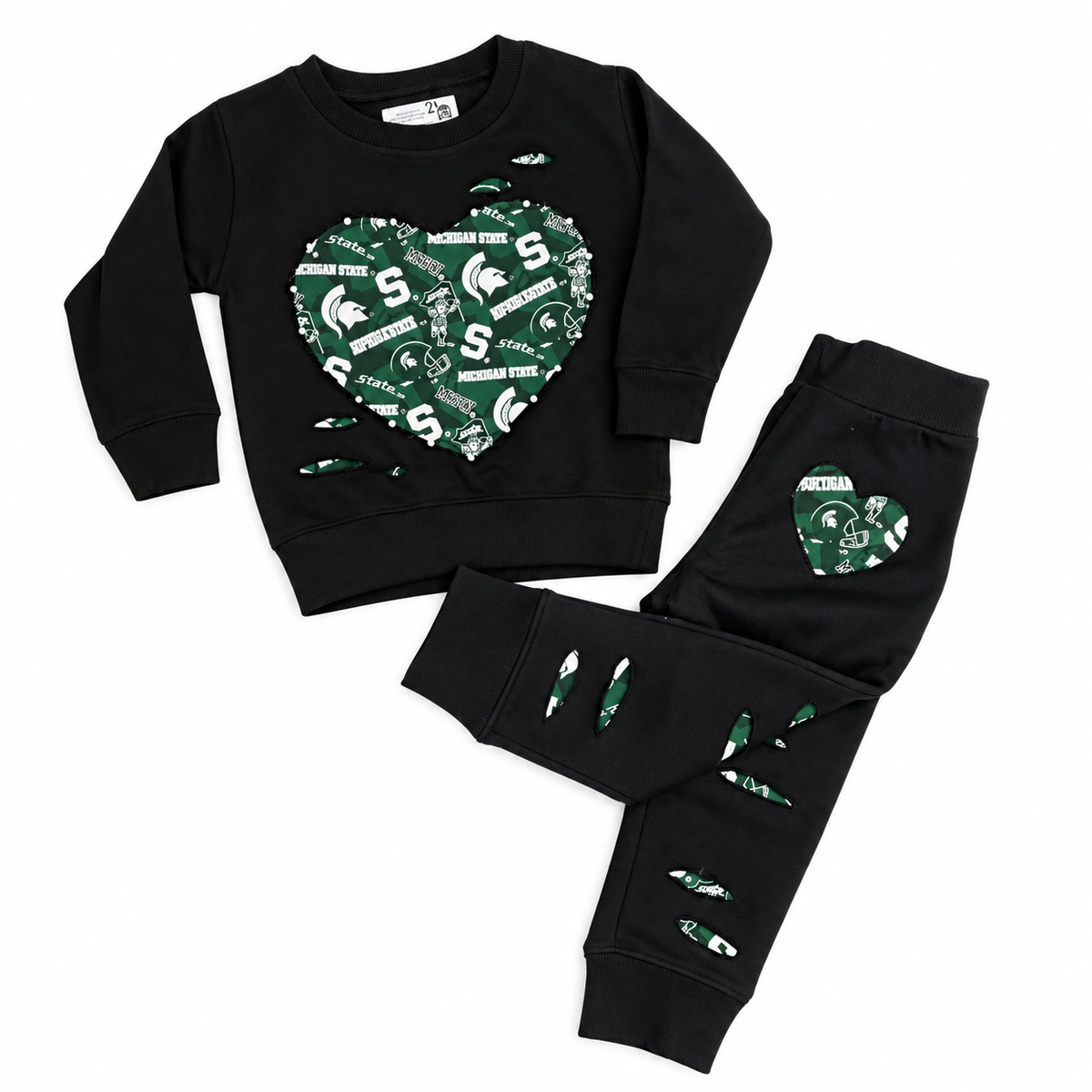 Michigan State Spartans Crewneck & Joggers Set