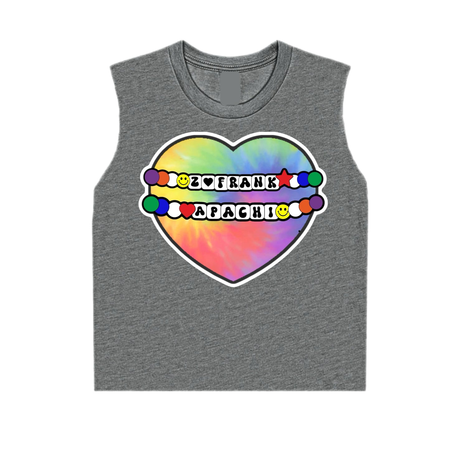 Girls Apachi tie dye heart tank