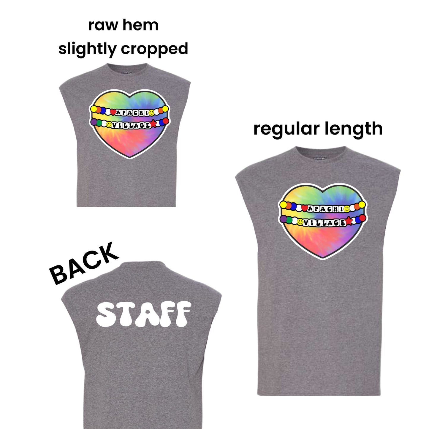 Tye dye heart staff tank