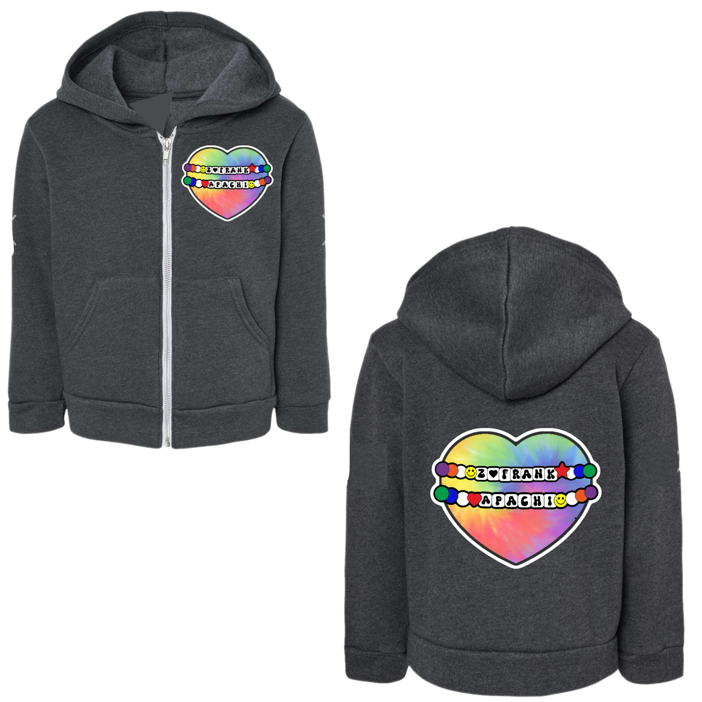 Girls Apachi heart bracelets zip hoodie