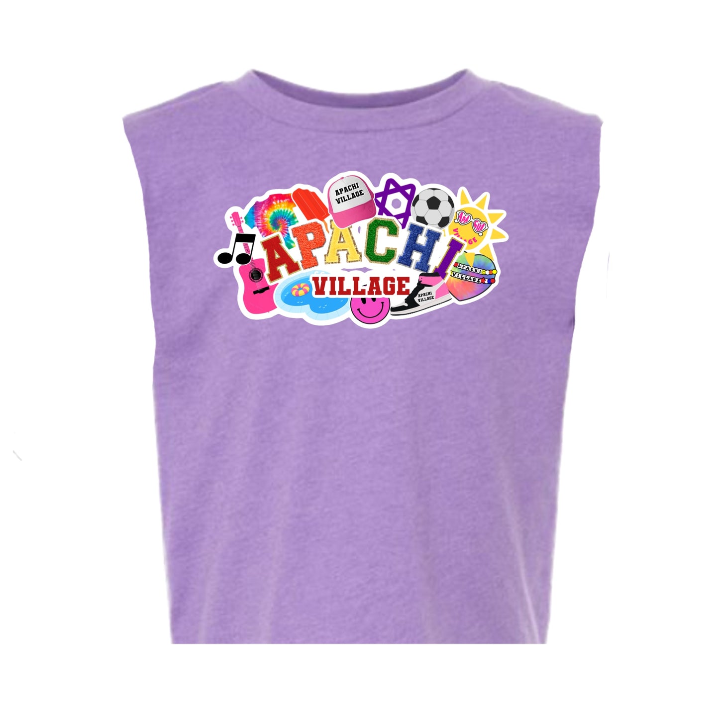 Girls Apachi Village collage tee