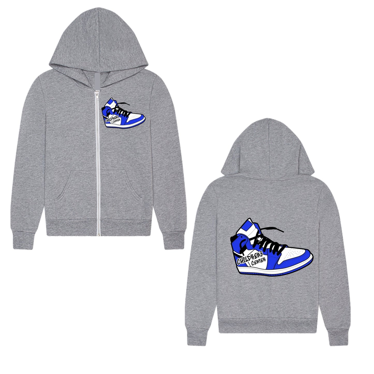 Childrenz Center gym shoe zip hoodie