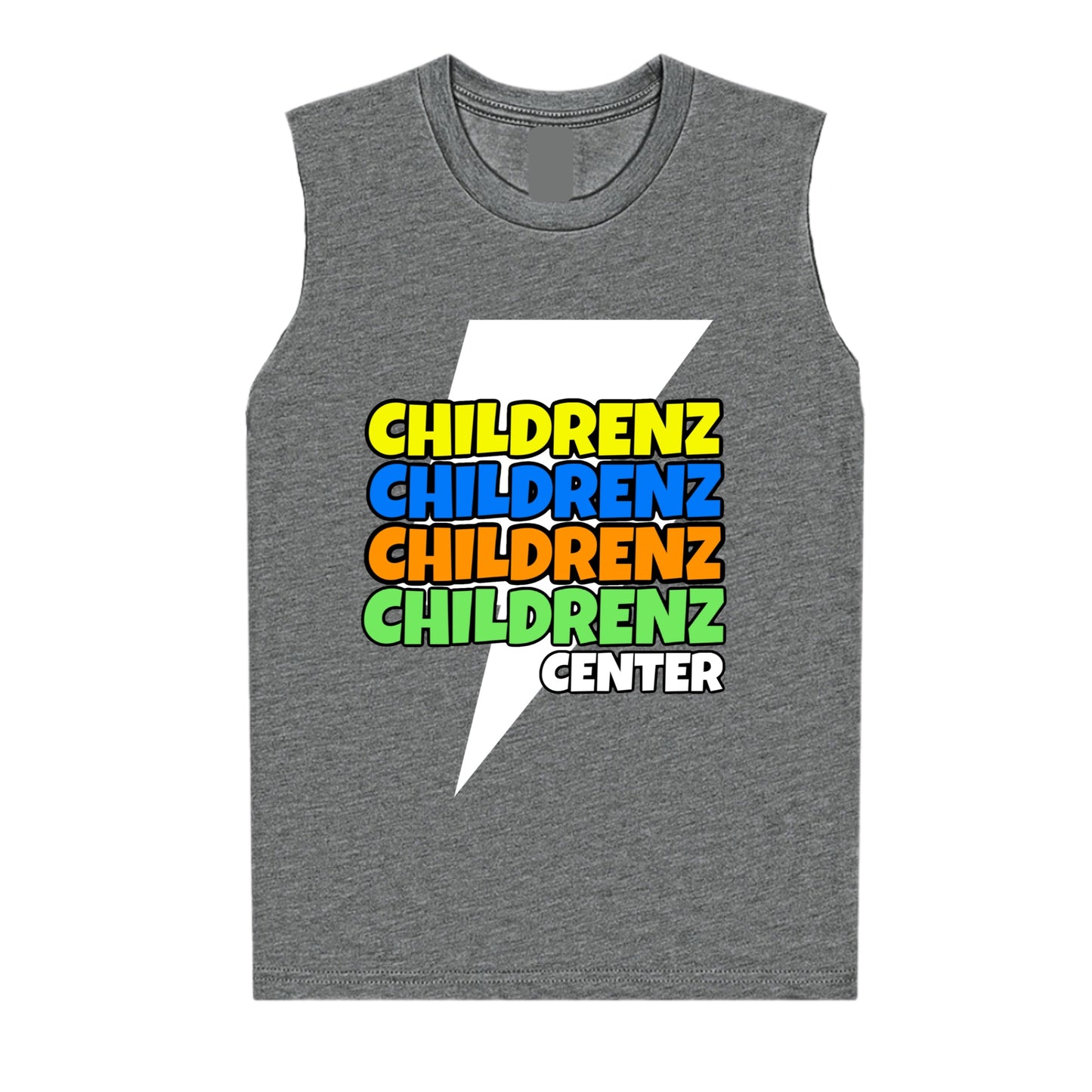Childrenz Center neon bolt tank