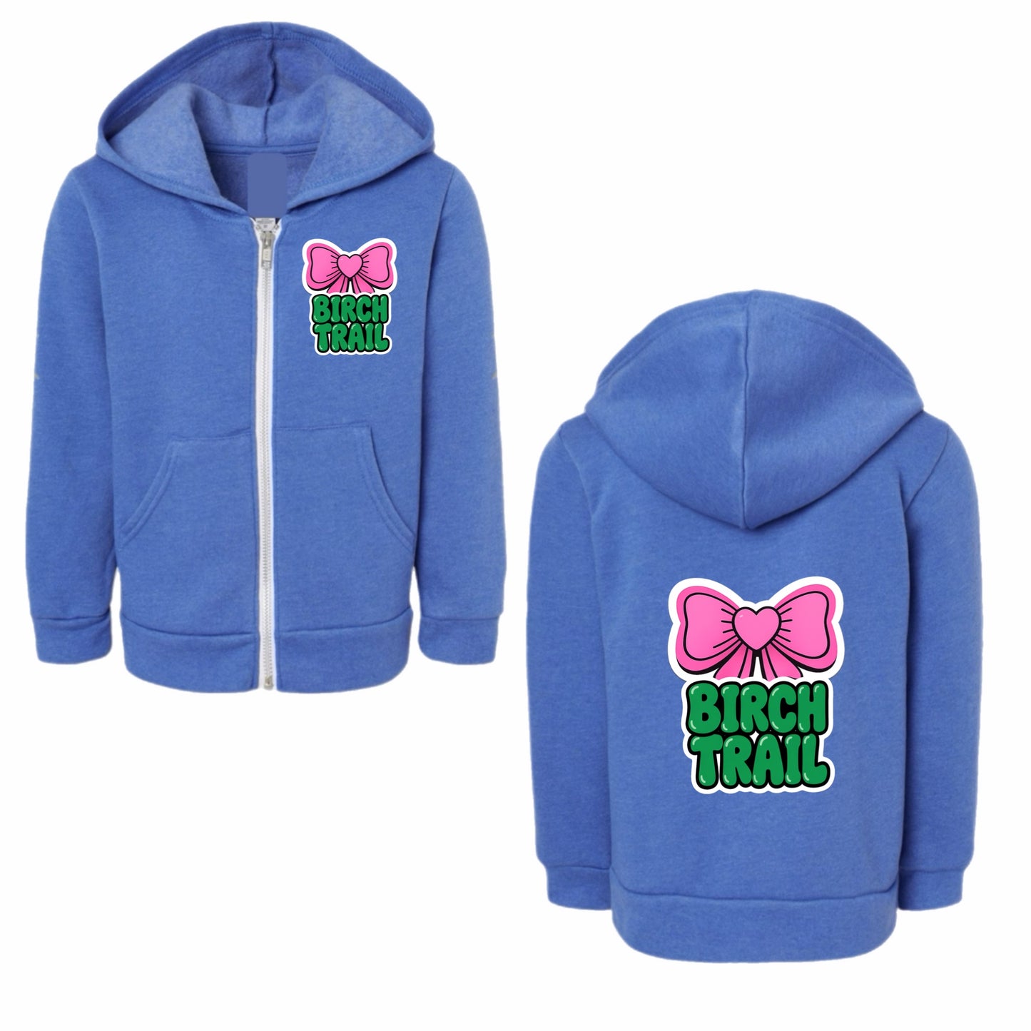 Birch Trail bow zip hoodie