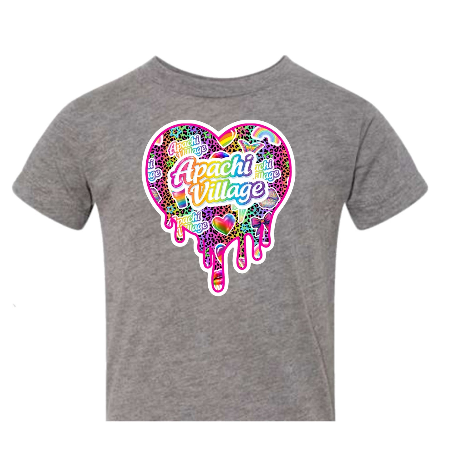 Girls Apachi/ Apachi Village drippy heart tee