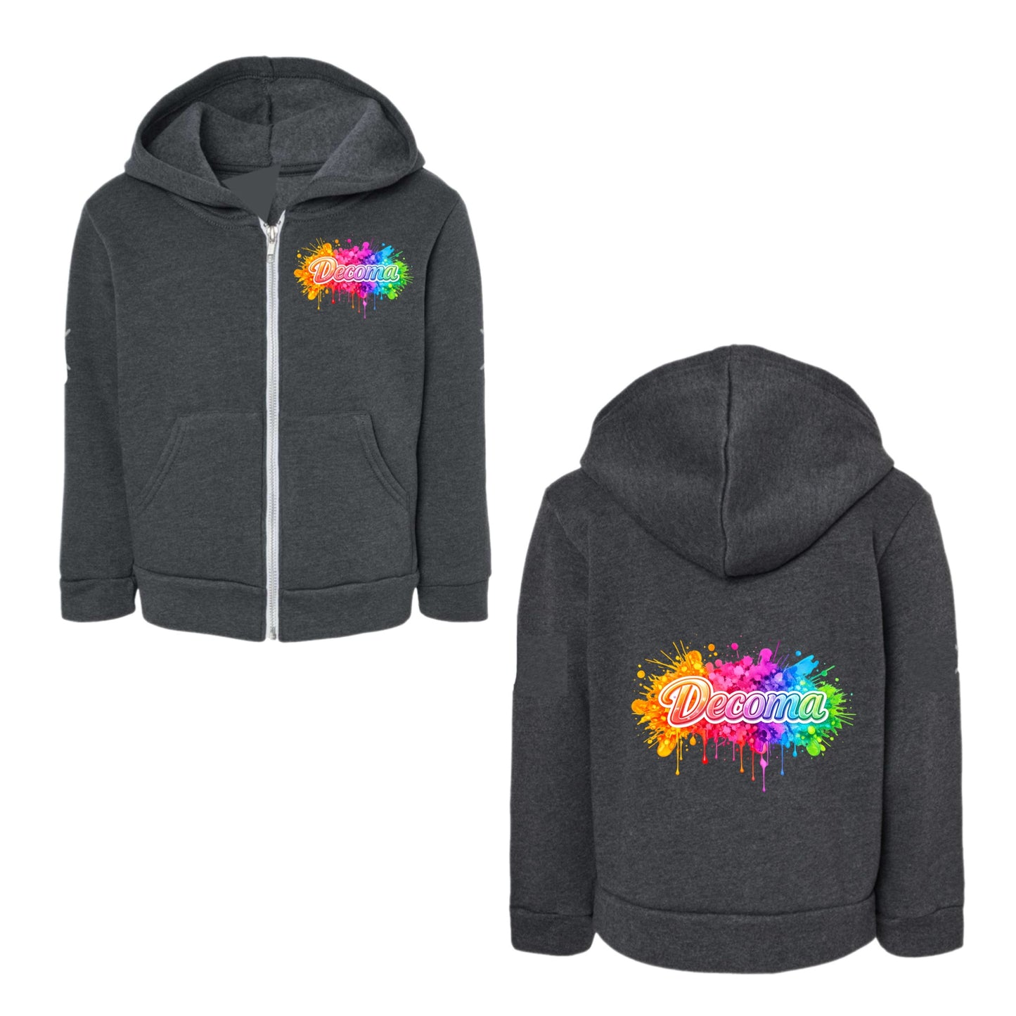 Decoma girls/adults neon splatter hoodie