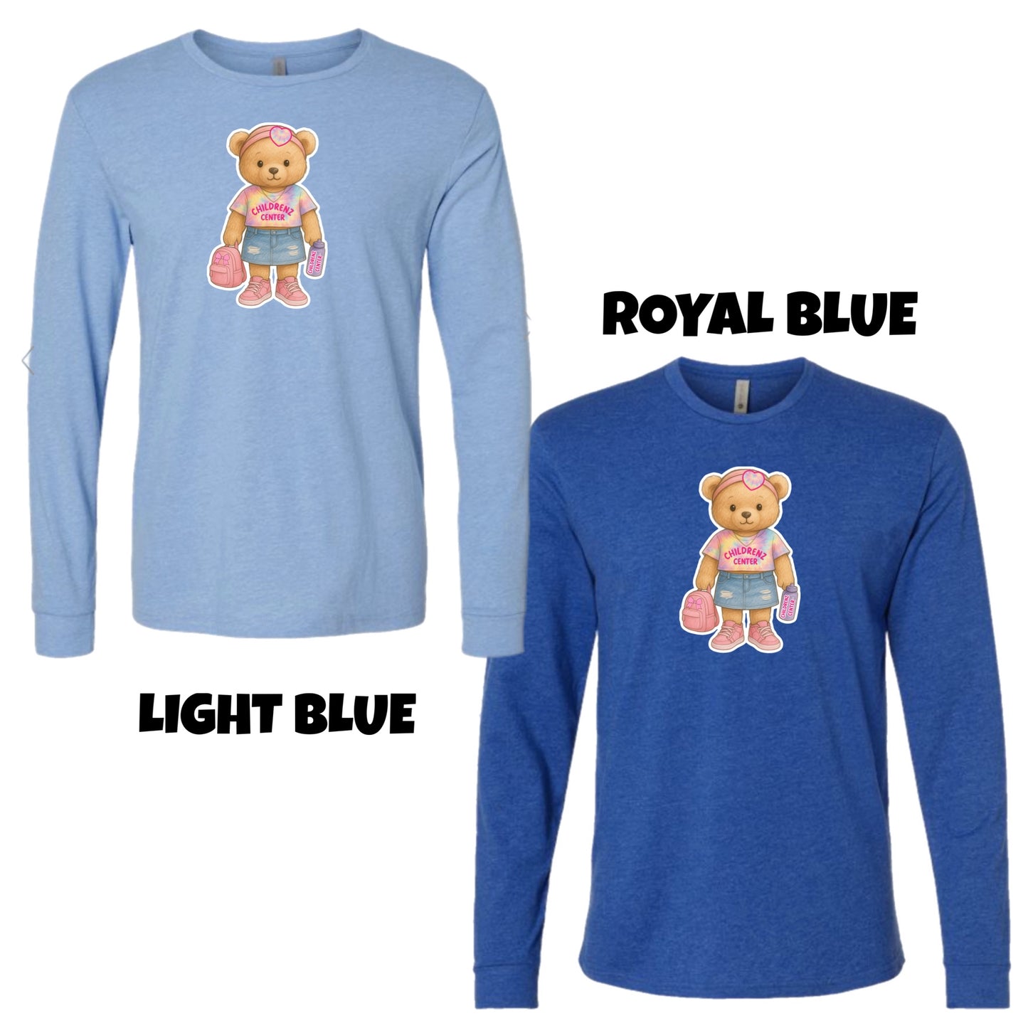 Adult Long sleeve teddy bear Childrenz Center tee