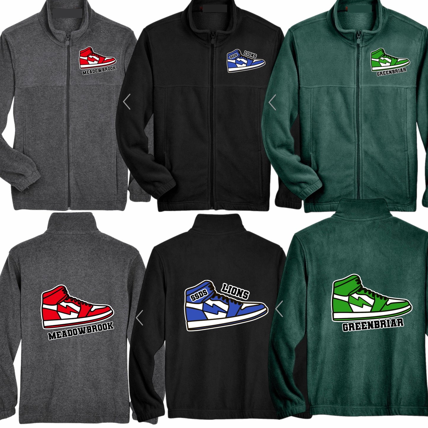 Boys gym shoe fleece jacket
