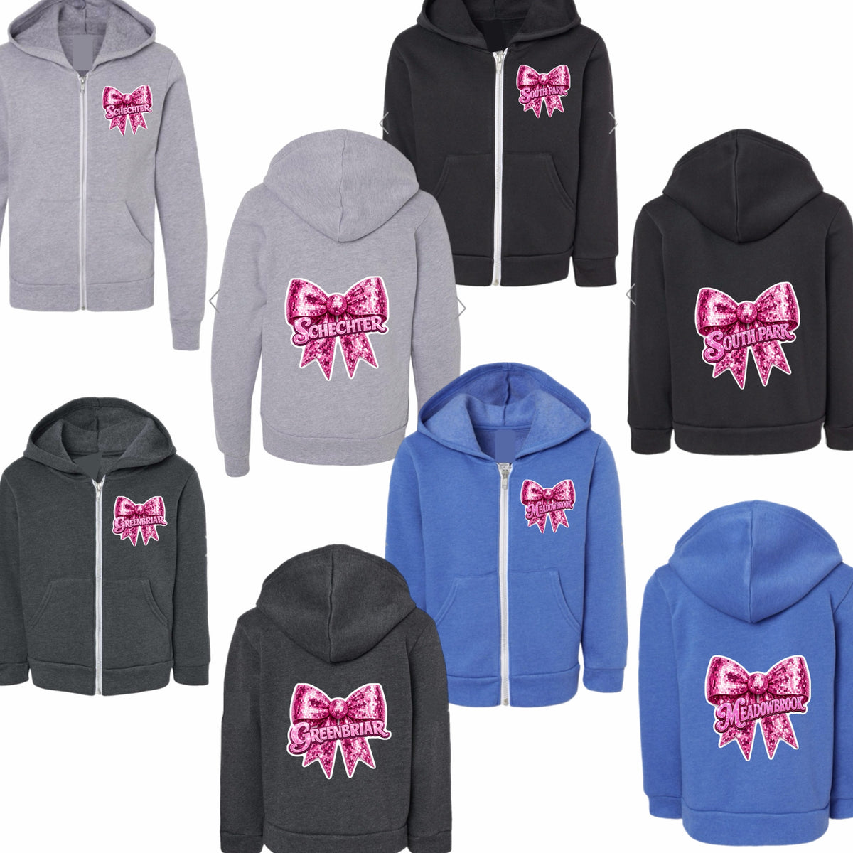Girls bow zip hoodie