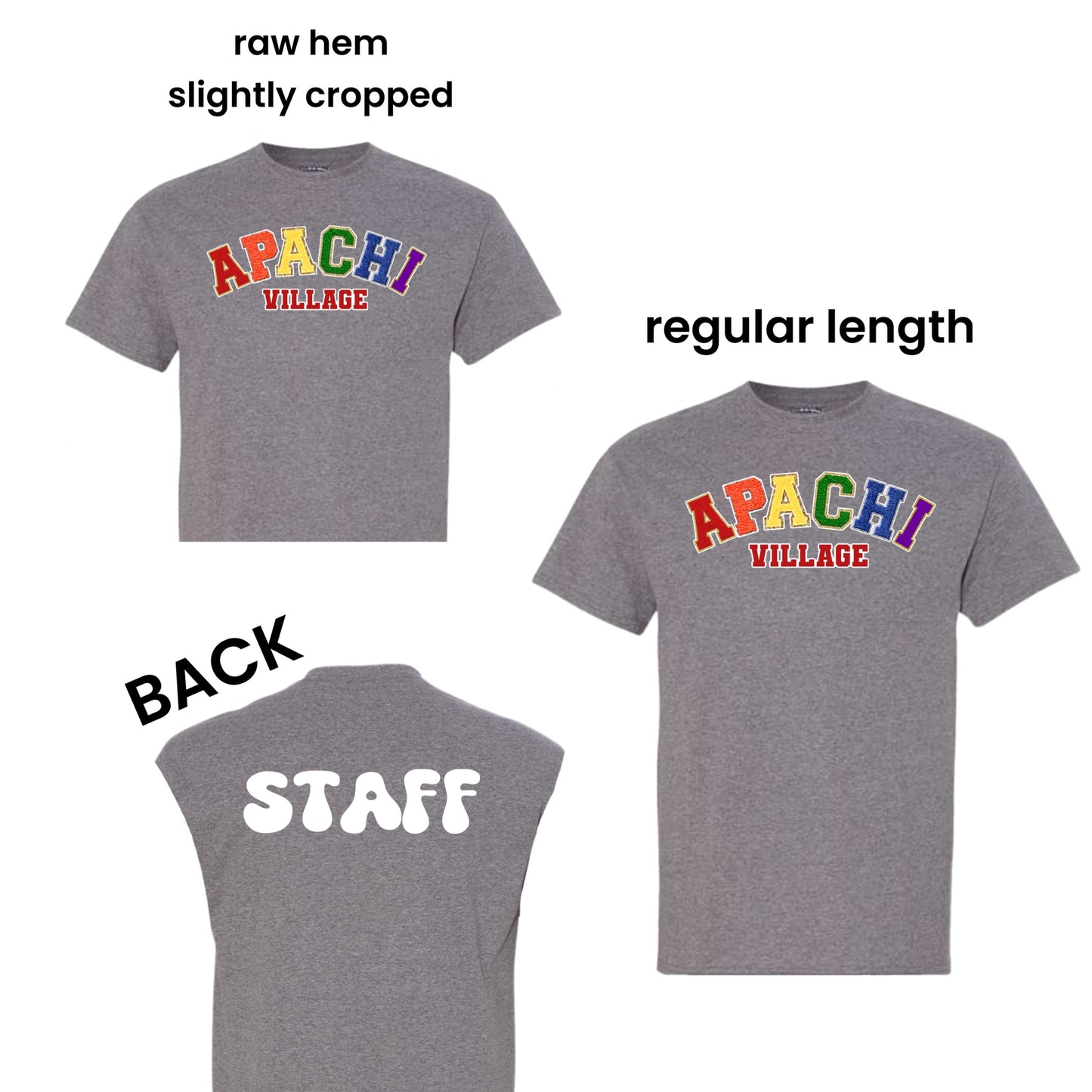 Apachi tye rainbow patch staff tee