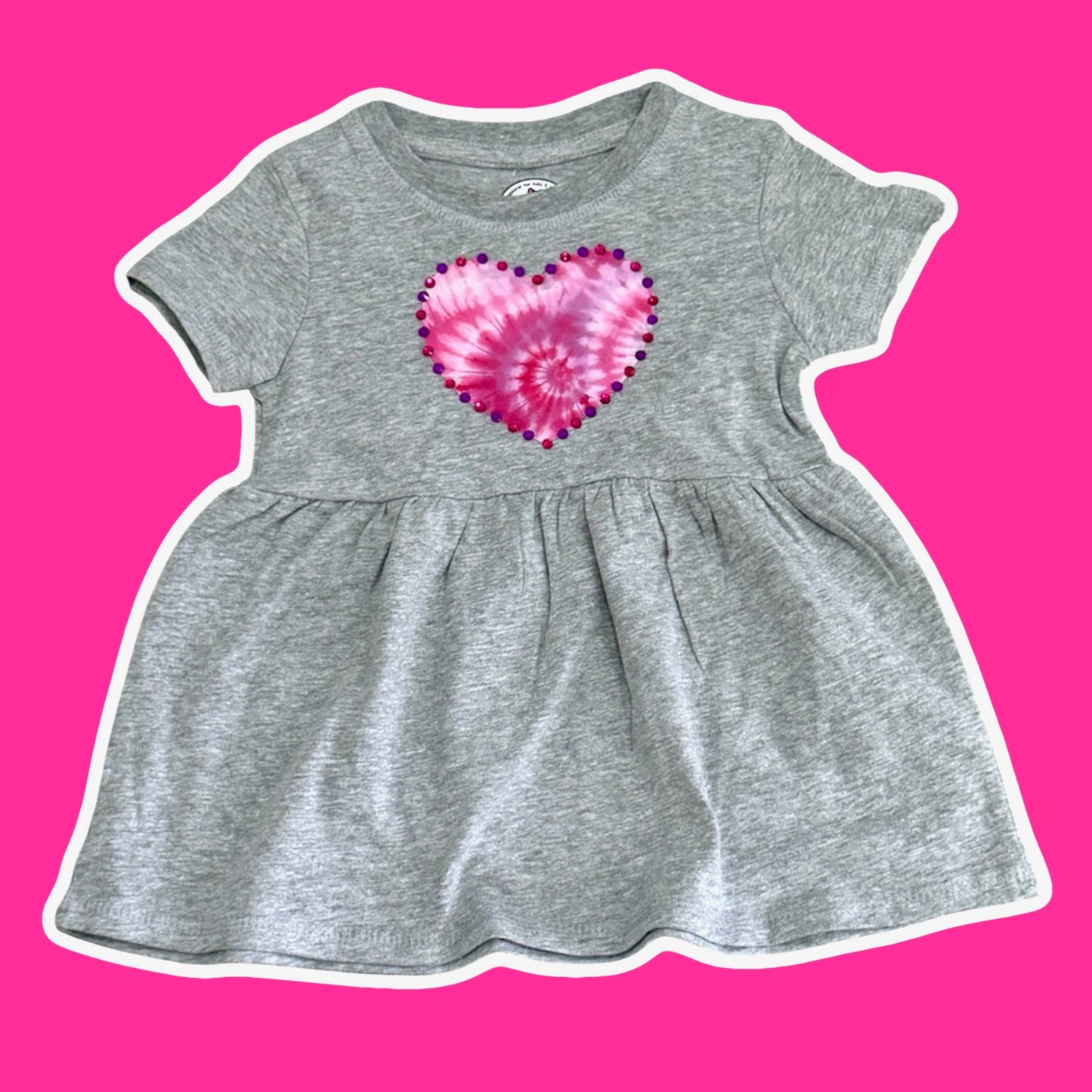 Pink & Purple Tie-Dye Heart Dress