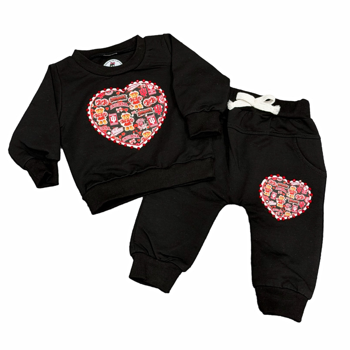 Indiana Cheerleader Bears Crewneck & Joggers Set