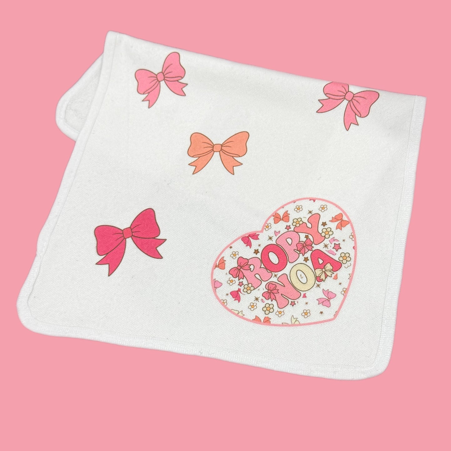 Floral & Bow Burp Cloth