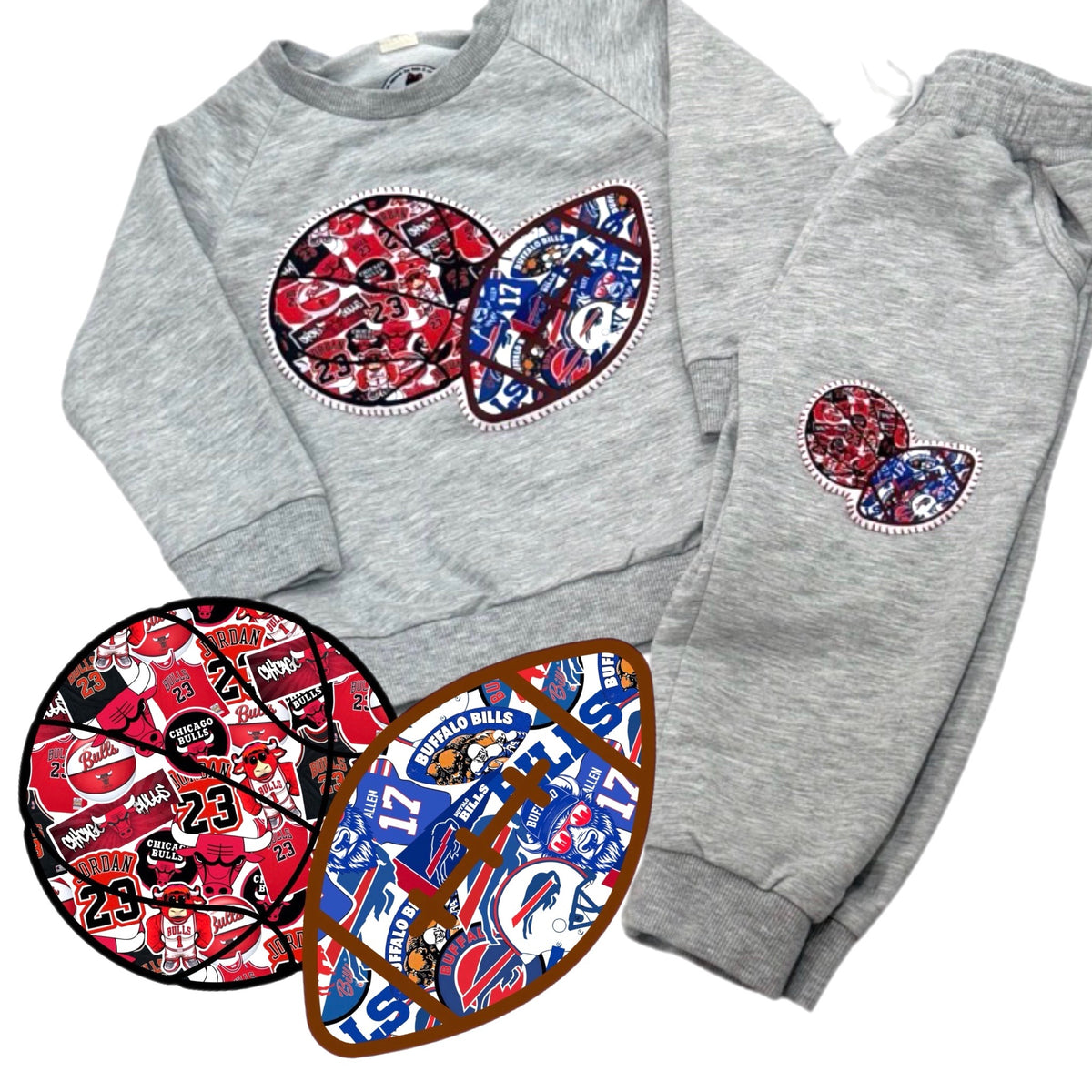Football & Basketball Crewneck & Jogger Set