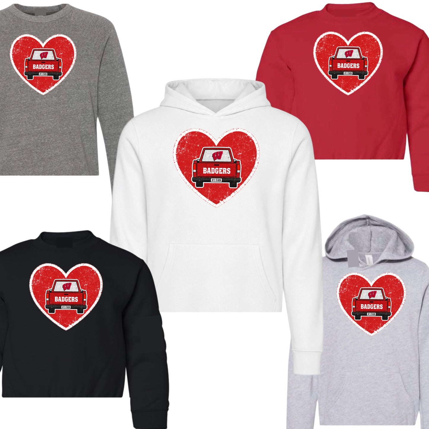 Vintage Wisconsin Heart Truck Sweatshirt