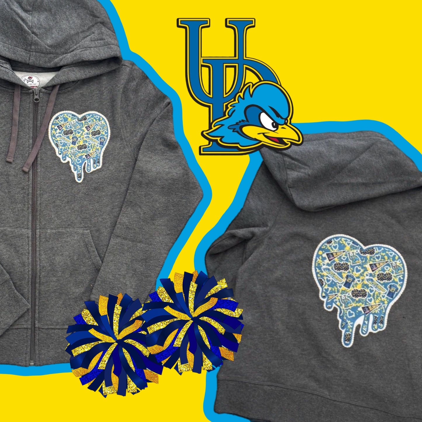 University of Delaware Drippy Heart Zip-Up