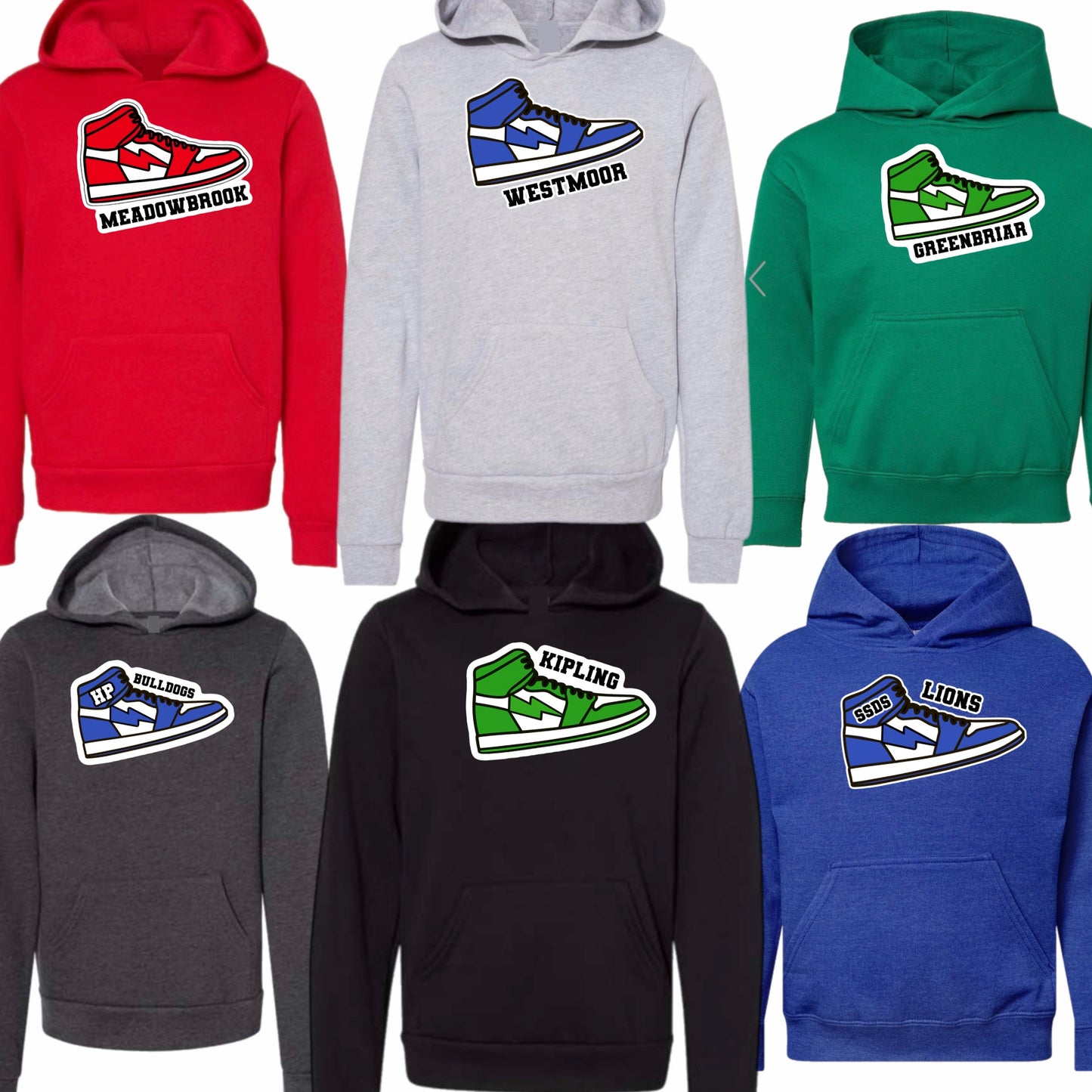 Boys school gym shoe hoodie