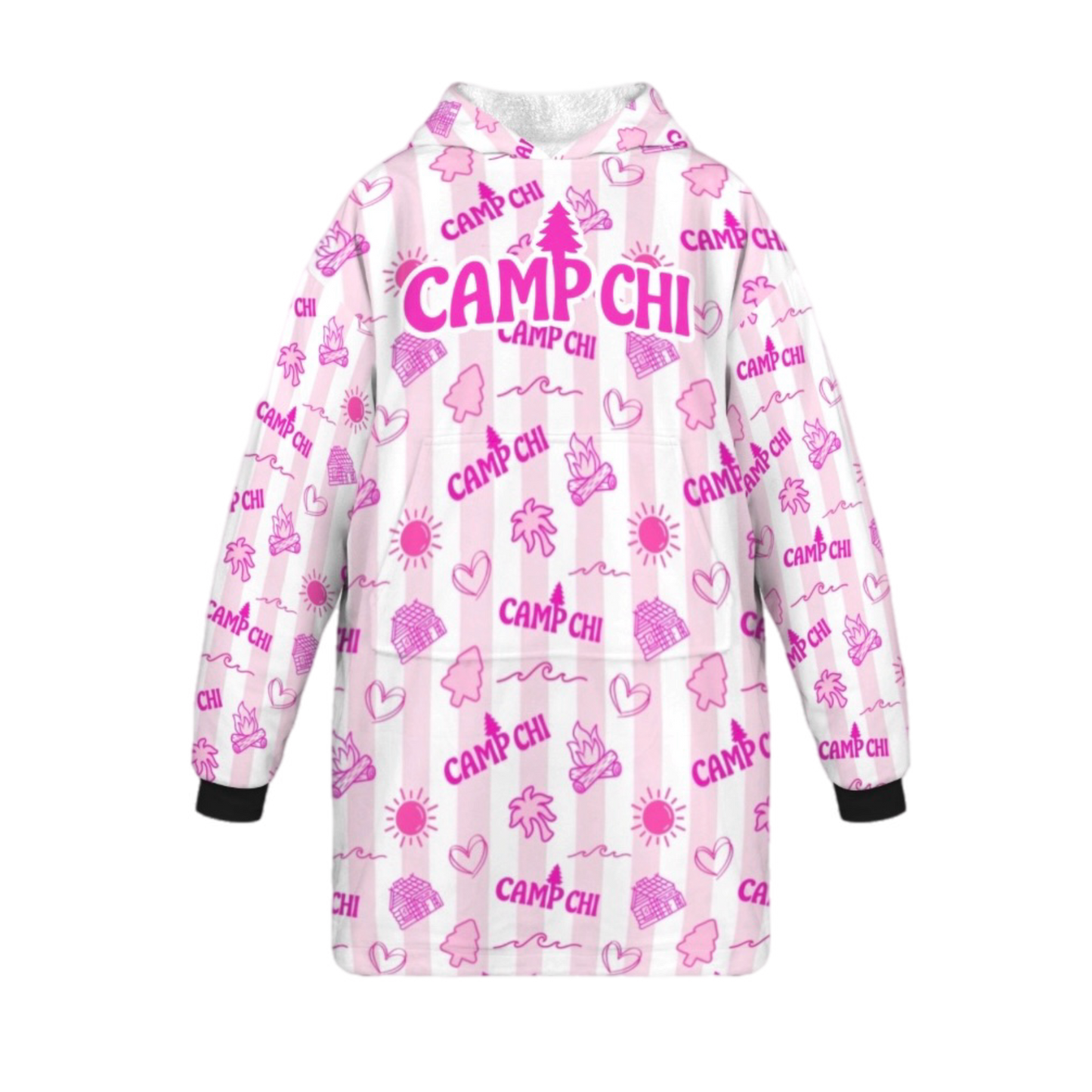 Camp Chi "Pink Palm" Blanket Hoodie