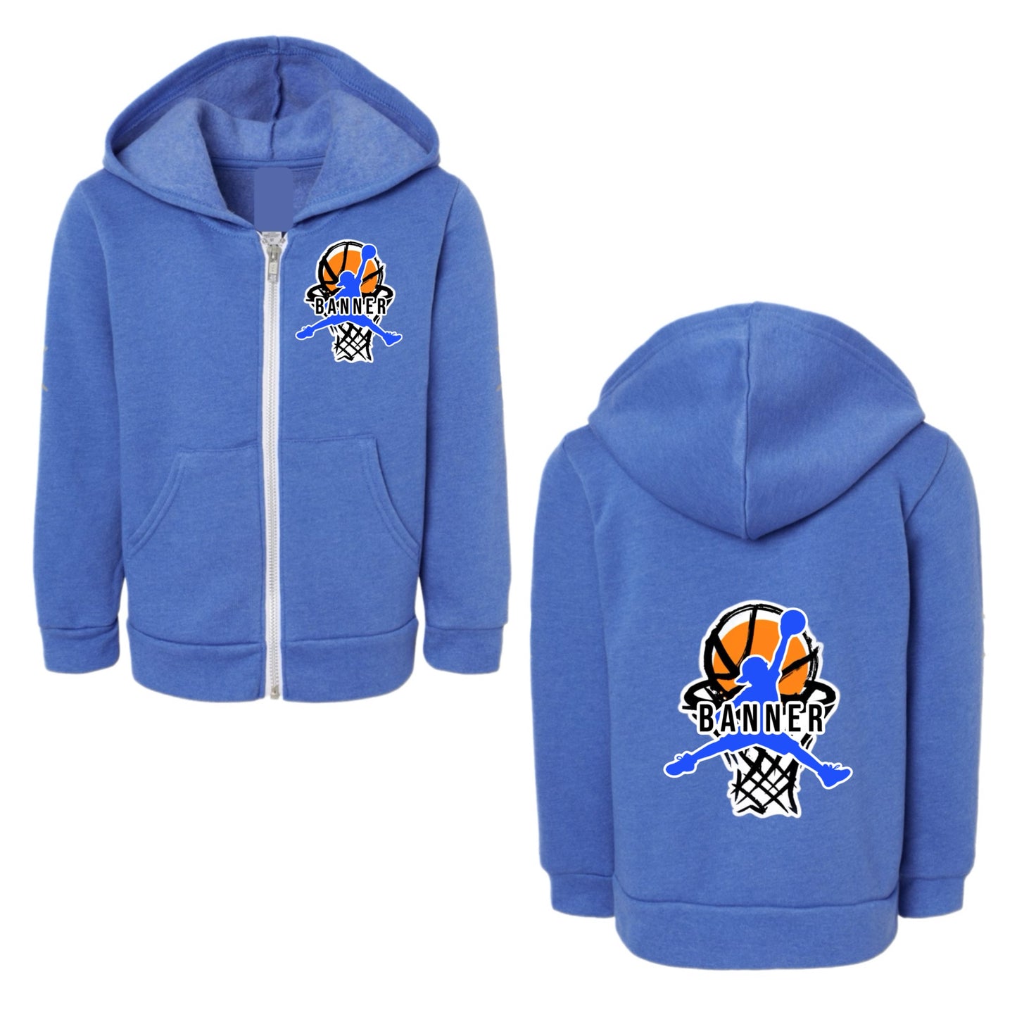 BANNER boys basketball zip hoodie