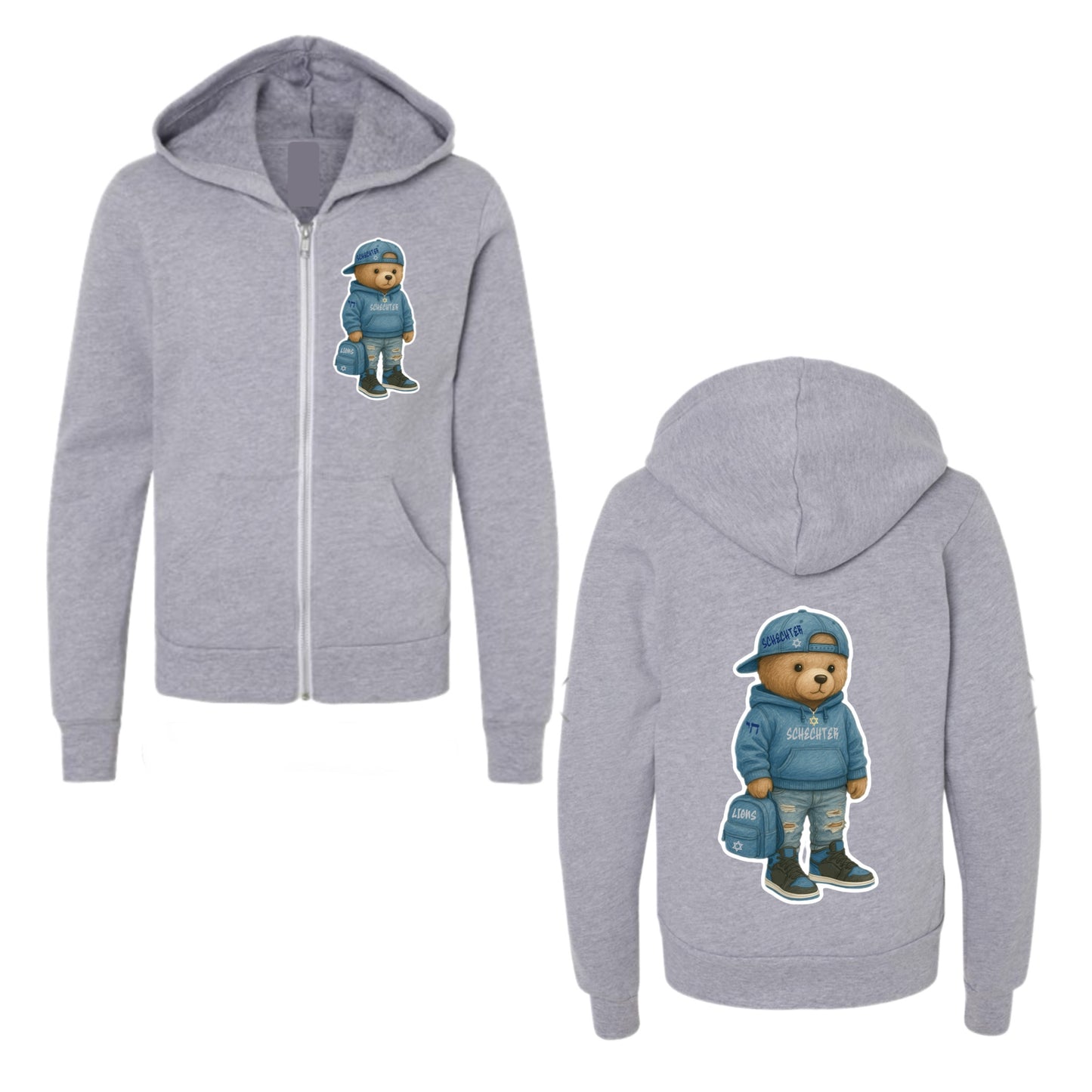 Schechter boys bear zip hoodie