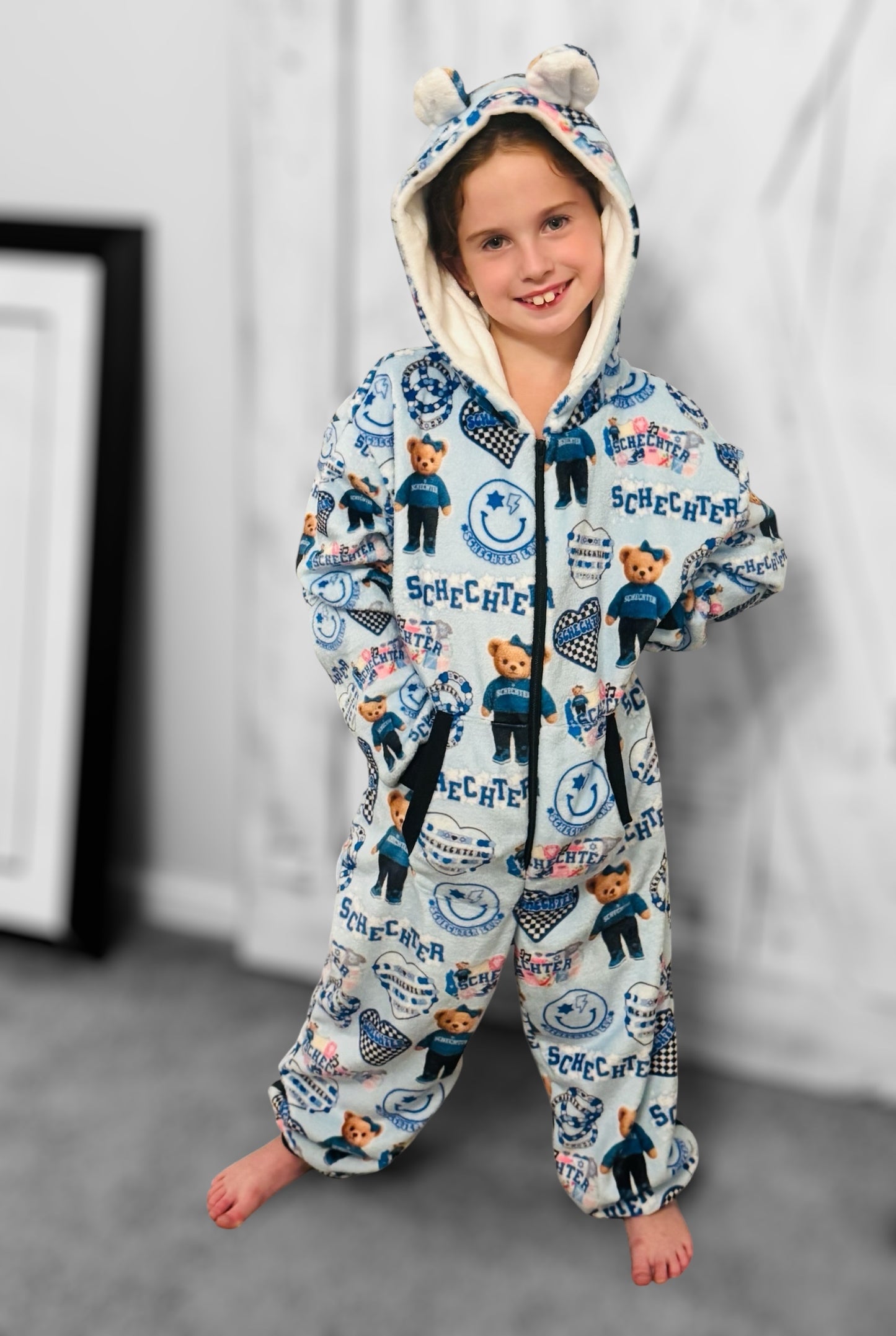 Schechter girls fleece zip one piece