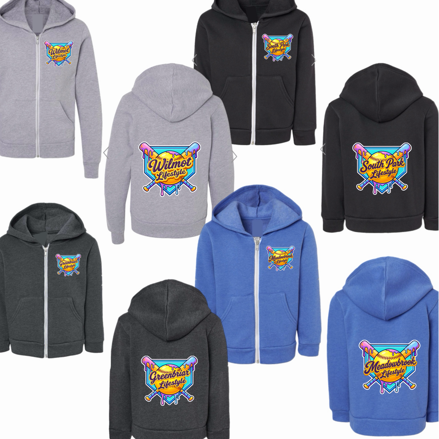 Boys baseball lifestyle zip hoodie