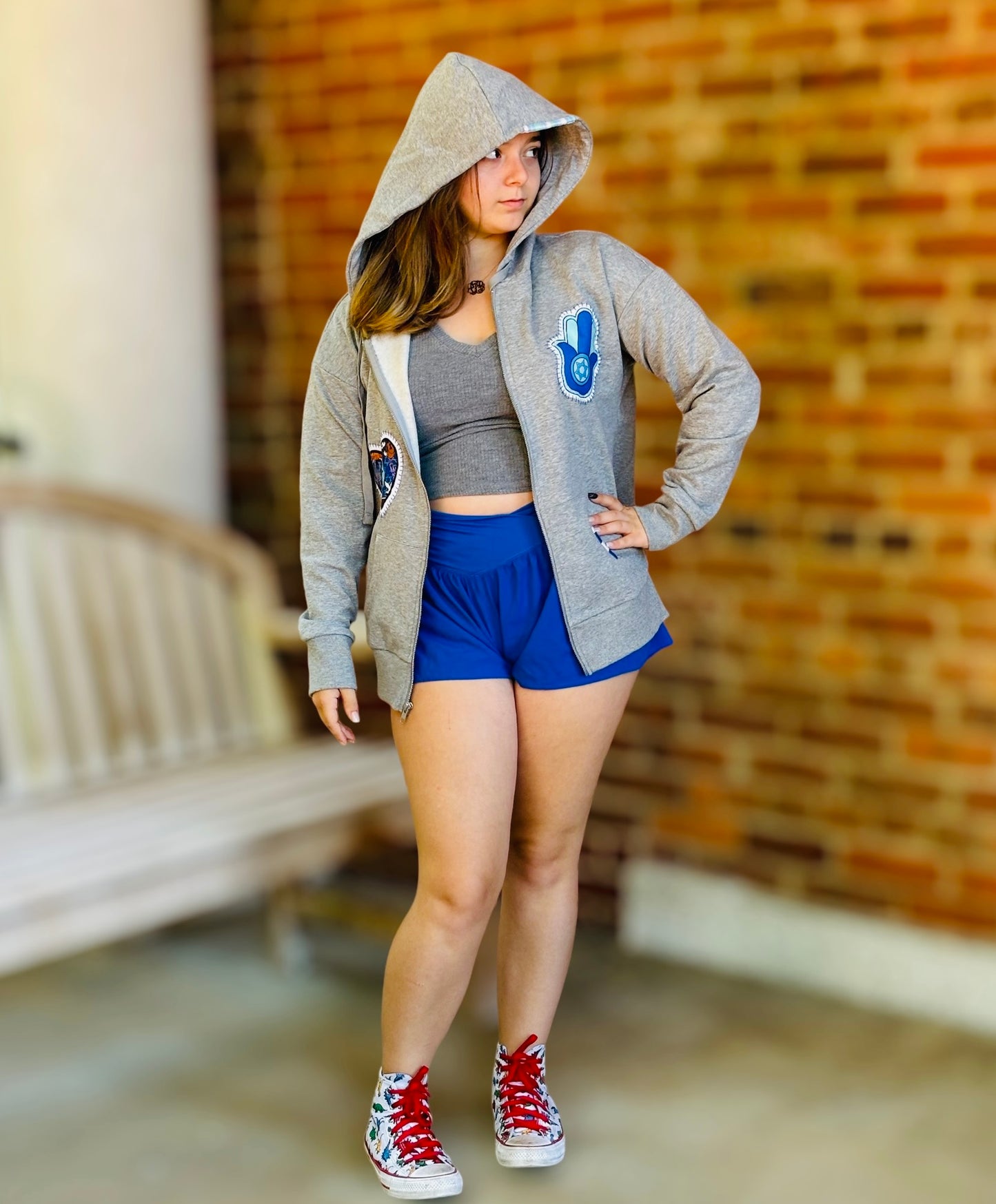 Israel zip hoodie (black) - womens