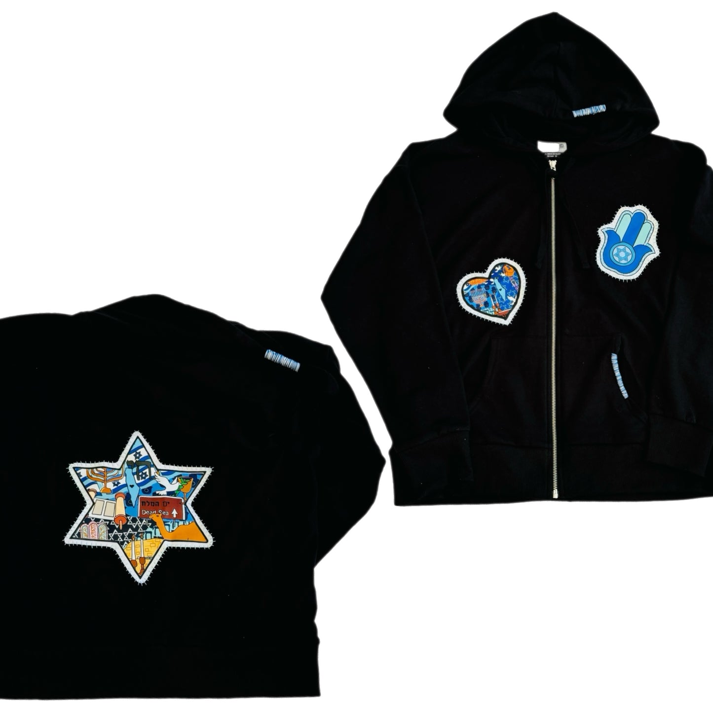 Israel zip hoodie (black) - womens