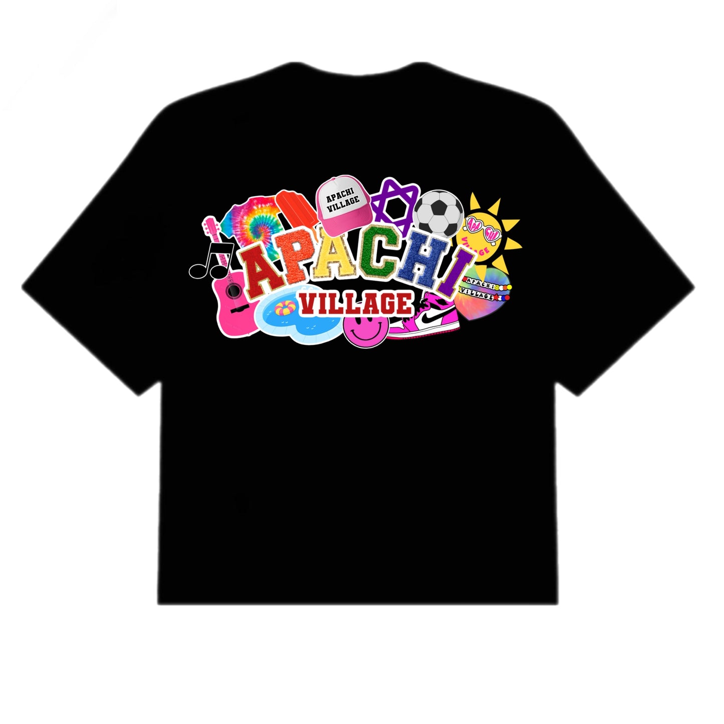 Girls Apachi Village collage tee