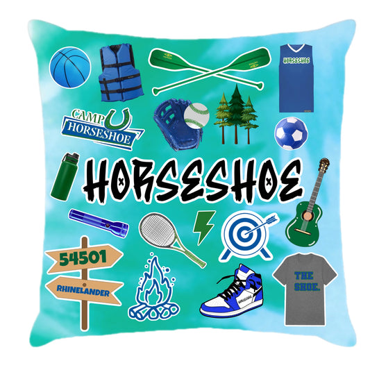Horseshoe throw pillow