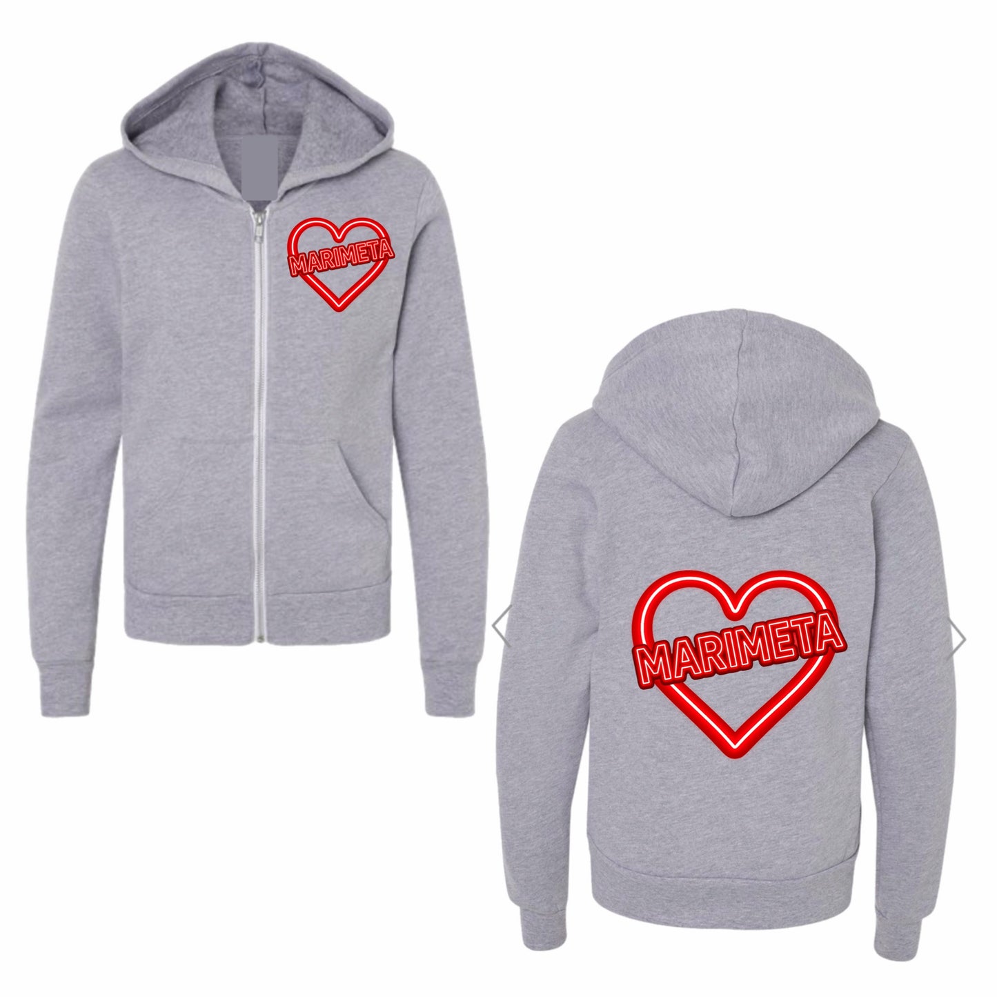 Marimeta neon sign zip hoodie