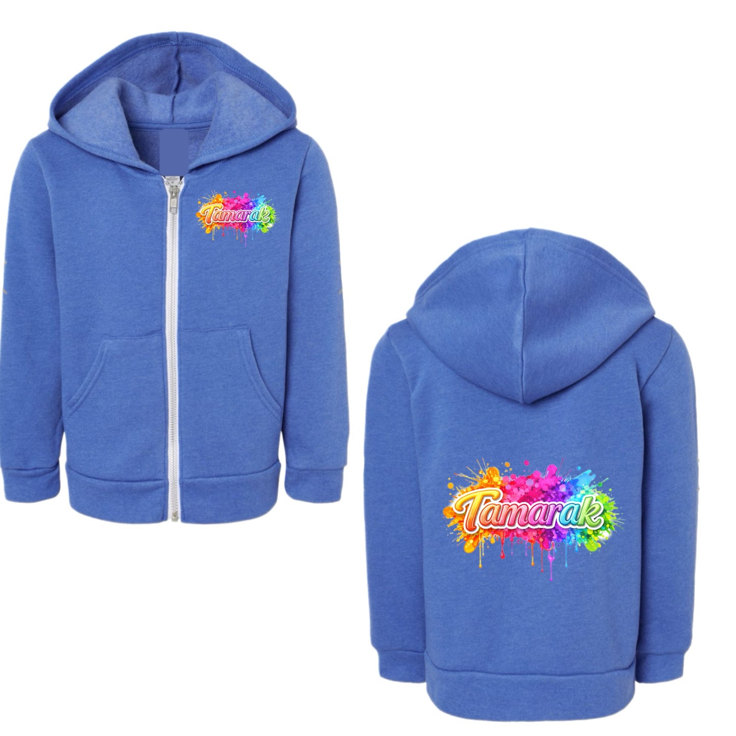 Girls APACHI/ APACHI VILLAGE neon splatter zip hoodie