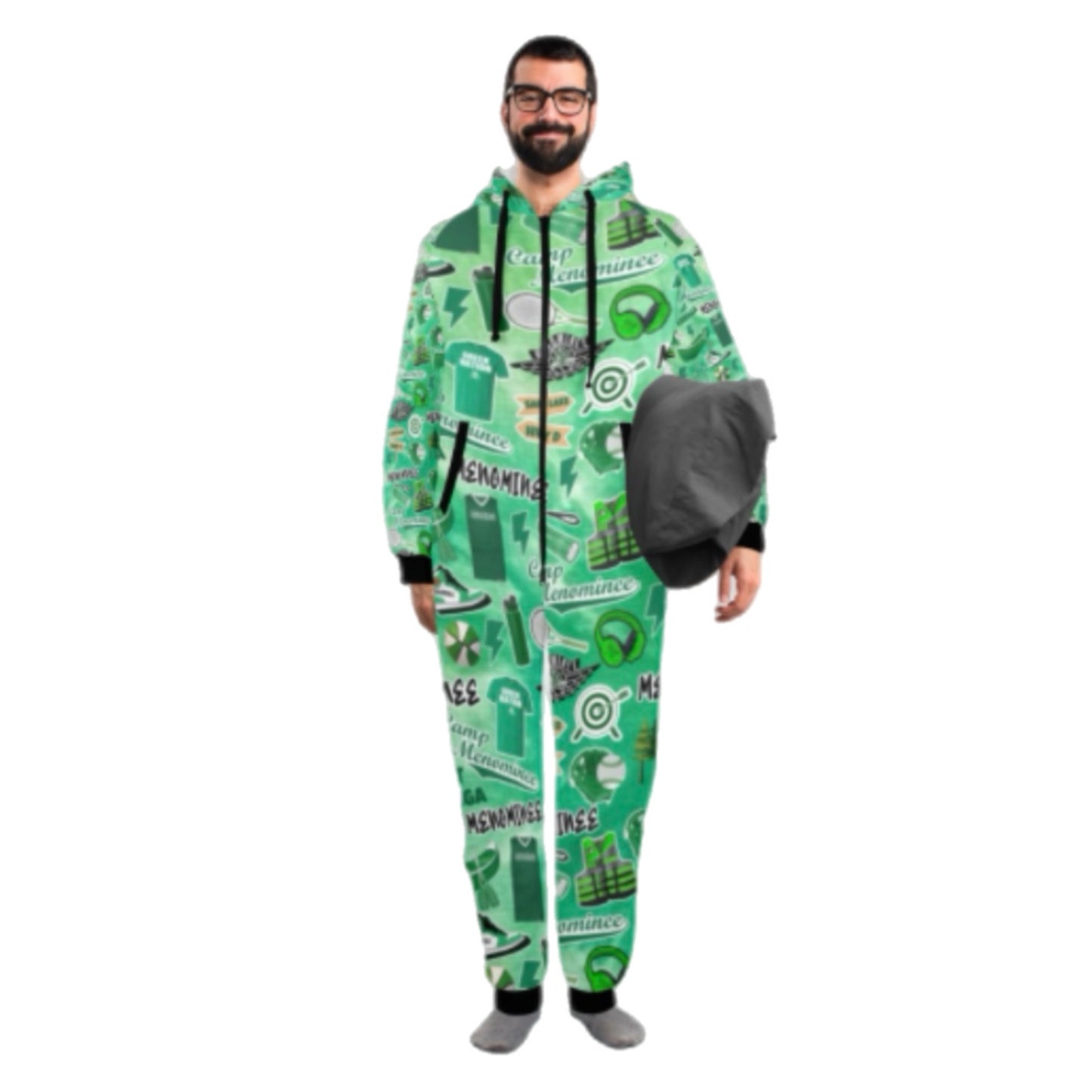 Menominee boys/mens fleece zip one piece