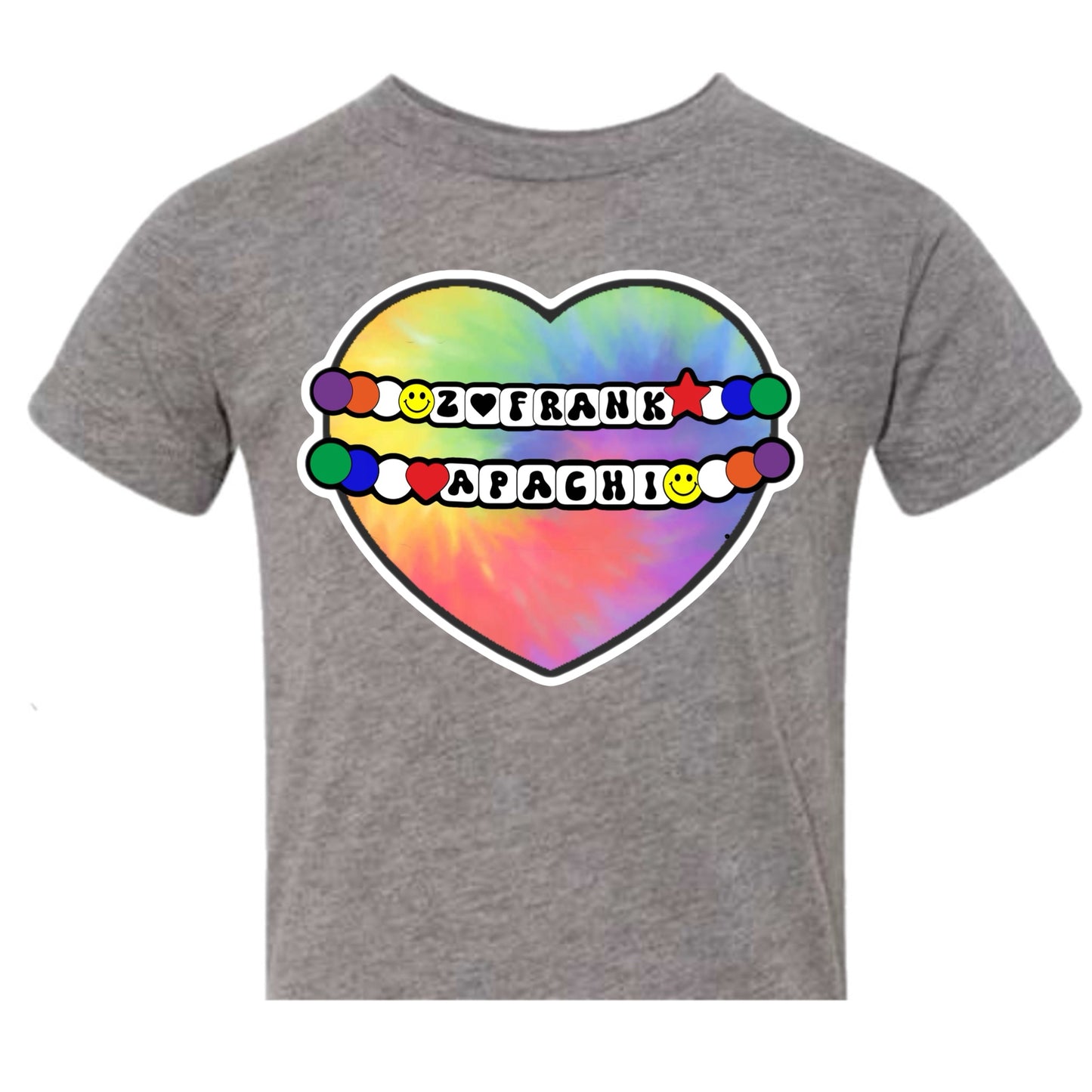 Girls Apachi tie dye heart tee