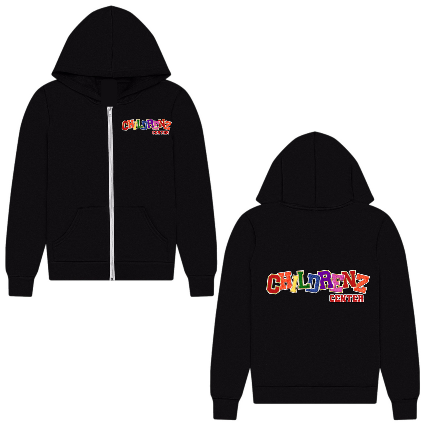 Childrenz Center patched zip hoodie